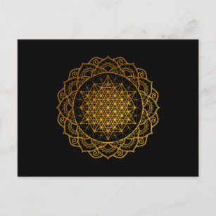 64 Tetrahedron Blume of Life Mandala Postkarte