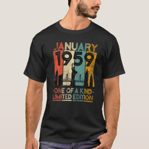 64 Years Old Vintage January 1959 Birthday Men Wom T-Shirt