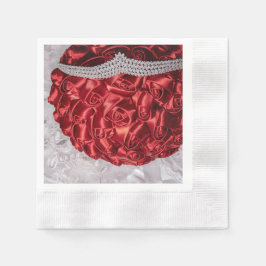 6508-Red Bouquet mit Tiara Serviette