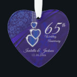 65./45. Saphire Wedding Anniversary Keepake Ornament<br><div class="desc">⭐ ⭐ ⭐ 5-Sterne-Bewertung ⭐⭐65. oder 45. Saphire Wedding Anniversary Keepake Design Ornament bereit für Sie zu personalisieren. Kann auch für andere Anlässe wie Geburtstag, Freundschaft, Brautgeschenk usw... verwendet werden, indem Sie einfach die Formulierung ändern, wenn nötig, können Sie den Text entfernen und neu hinzufügen, was immer Text und Schriftart...</div>