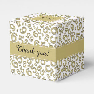 65. Birthday Party Gold/White Nummernmuster Geschenkschachtel