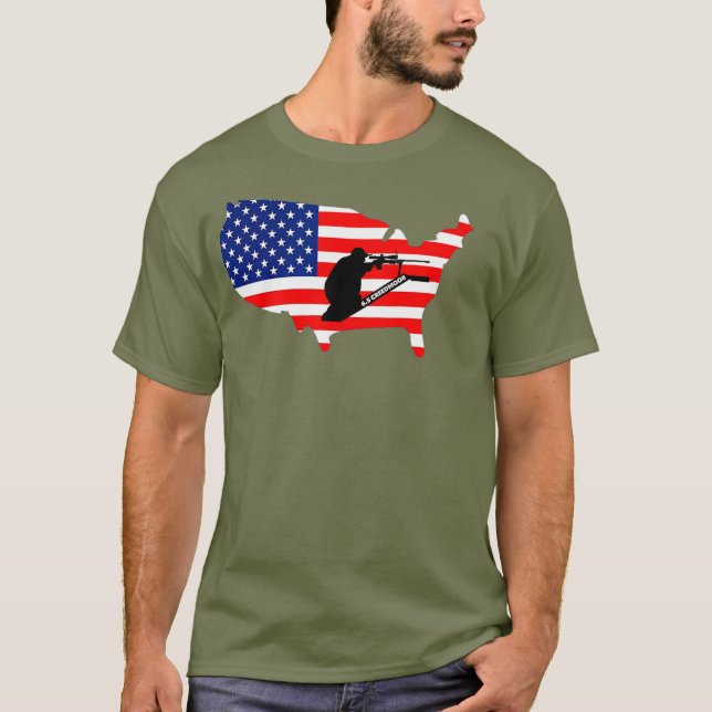 65 Creedmoor American Flag 2A LRP Schießhalle T-Shirt (Vorderseite)