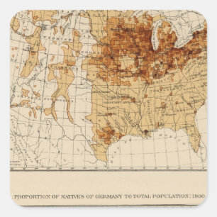 65 Einheimische Deutschland 1900 Quadratischer Aufkleber