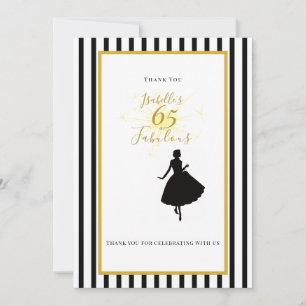 65 & Fabulous Dankeskarten Schwarz Gold Dankeskarte