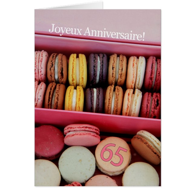 65. Französisch Geburtstag Macaron-Joyeux Annivers (Vorne)