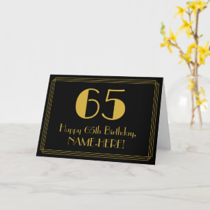 65. Geburtstag: Art Deco inspiriertes Aussehen "65 Karte