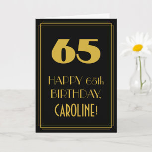 65. Geburtstag – Art Deco inspiriertes Aussehen "6 Karte
