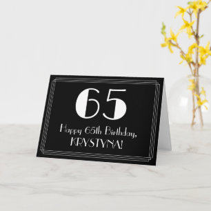 65. Geburtstag ~ Art Deco inspiriertes Design "65" Karte