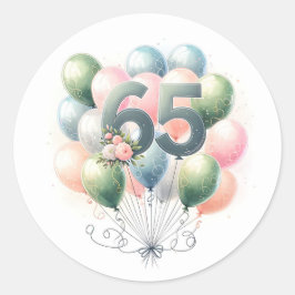 65. Geburtstag Ballons Aufkleber