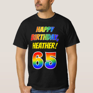 65. Geburtstag — Bold, Fun, Rainbow 65, Individuel T-Shirt