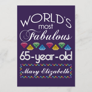65. Geburtstag die meisten fabelhaften bunten Einladung