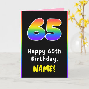 65. Geburtstag: Farbiger Regenbogen # 65, Individu Karte
