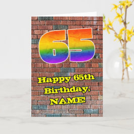 65. Geburtstag: Fun Graffiti-Inspiriert Regenbogen Karte