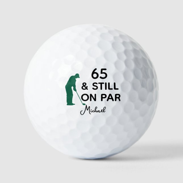 65. Geburtstag Funny Custom Golf Ball mit Namen (Vorderseite)