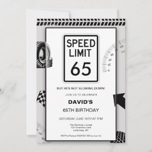 65. Geburtstag Geschwindigkeitsbegrenzung Einladung
