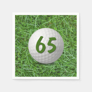 65. Geburtstag Golf Ball auf Gras Serviette