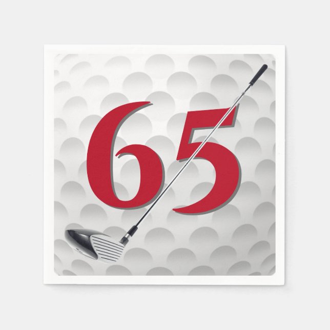 65. Geburtstag Golf Club Napkins Serviette (Vorderseite)