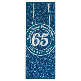 65. Geburtstag mit Name, Alter und Datum Wein Geschenktüte Für Weinflaschen