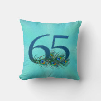 65. Geburtstag oder Jubiläum Pfauenfeder Kissen