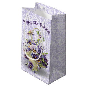 65. Geburtstag Pansy Basket an der Spitze Kleine Geschenktüte