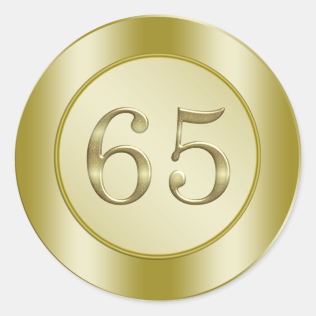 65. Geburtstag Runder Aufkleber (Vorderseite)