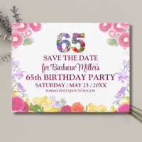 65. Geburtstag Save the Date, Blush Bloom Floral 6