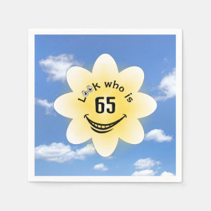 65. Geburtstag Sommer Sonnenschein und Wolken Serviette