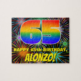 65. Geburtstag: Spaß, bunte feierliche Feuerwerke Puzzle