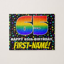 65. Geburtstag — Spaß, farbenfrohe Sternenweltenmu