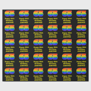 65. Geburtstag: Spaß, farbenfroher Regenbogen Insp Geschenkpapier