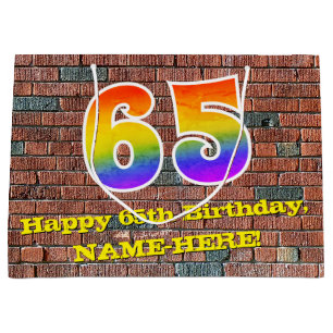 65. Geburtstag: Spaß, Graffiti-Inspiriert Regenbo Große Geschenktüte