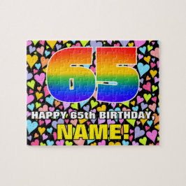 65. Geburtstag — Spaß, liebevolle Herzformen + "65 Puzzle