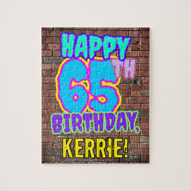 65. Geburtstag ~ Spaß, Urban Graffiti Inspiriert L Puzzle (Vertikal)