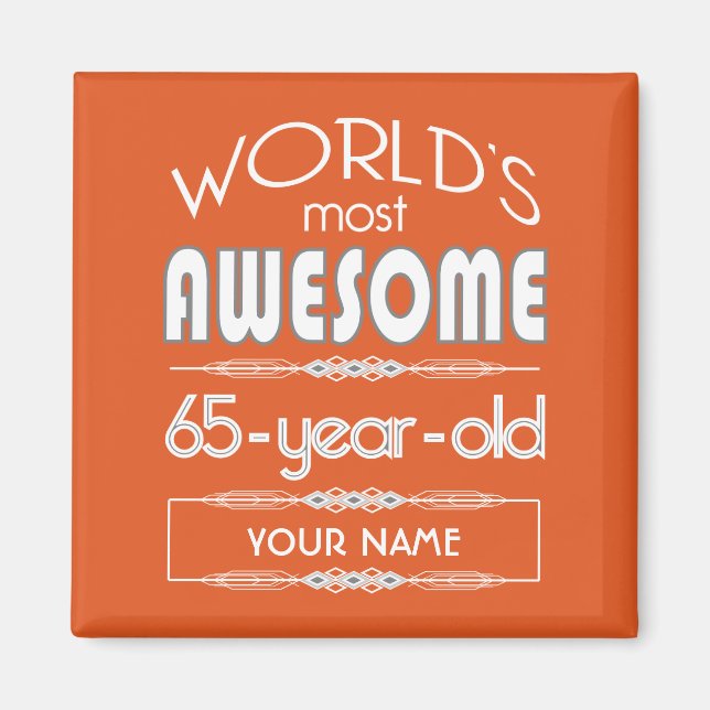 65. Geburtstag Welten Beste Fabelflame Orange Magnet (Vorne)