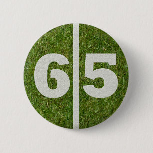 65. Geburtstags-Fußball-Yard-Knopf Button