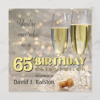 65. Geburtstags-Party - personalisierte Einladung