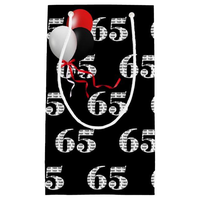 65. Geburtstagsballon Kleine Geschenktüte (Vorderseite)