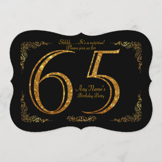 65. Geburtstagsfeier 65., großartiges Gatsby, schw Einladung