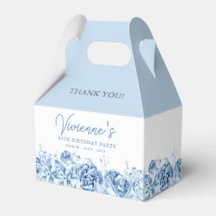 65. Geburtstagsfeier Dusty Blue Rose Floral Geschenkschachtel