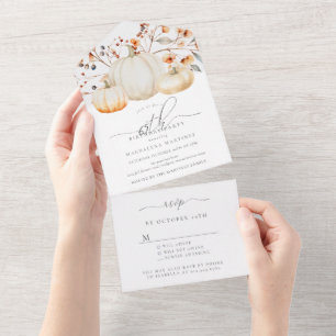 65. Geburtstagsfeier Kürbis Herbstblätter All In One Einladung