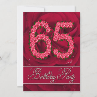 65. Geburtstagsfeier mit Rose Einladung