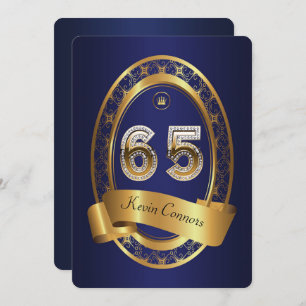 65. Geburtstagsfrau, elegante Farbe Einladung