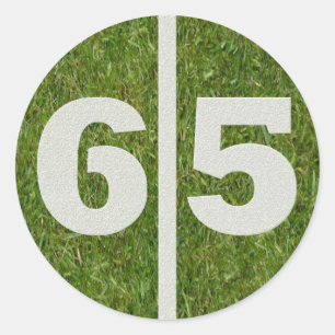 65. Geburtstagskorb Fußball-Sticker Runder Aufkleber