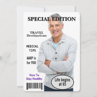 65. Geburtstagsparty Magazine Cover Einladung