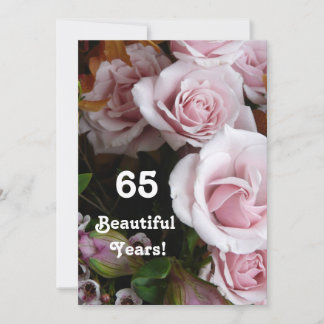 65. Geburtstagsparty - Rosa Bouquet Einladung