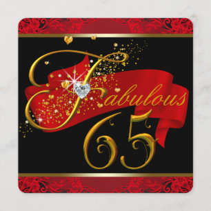 65. Geburtstagsparty von Frauen Red Fabulous Einladung