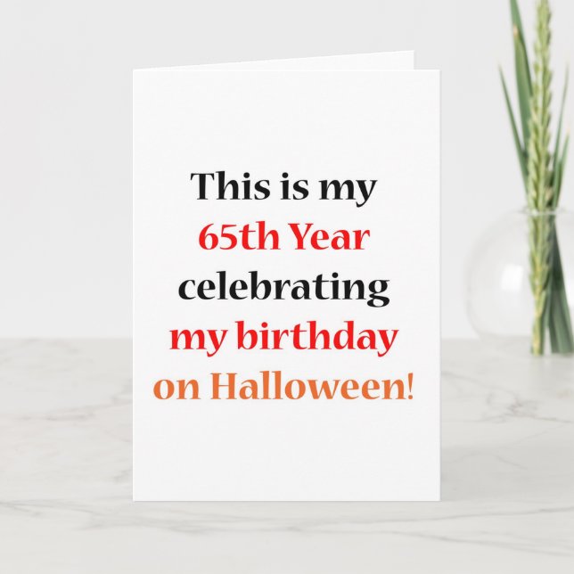 65 Halloween Geburtstag Karte (Vorderseite)