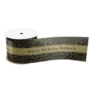 65. Happy Geburtstag 65 Zahlenmuster Schwarz/Gold Satinband