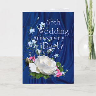 65. Hochzeits-Jahrestags-Weiß-Rosen Einladung