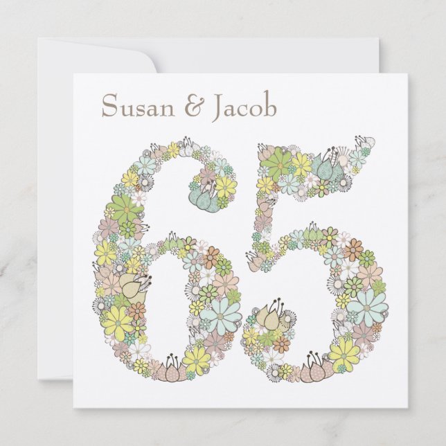 65. Hochzeitstag individuelle Einladung (Vorderseite)